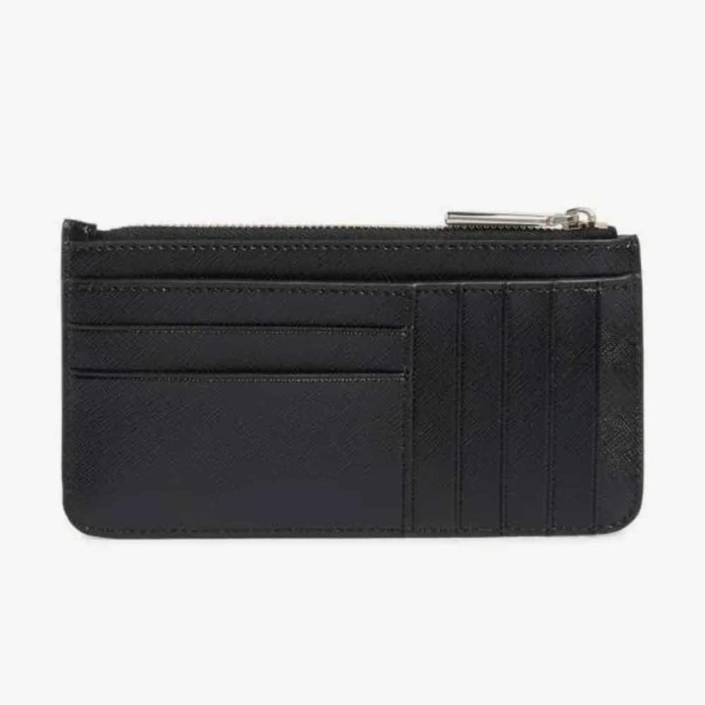 Kate Spade Kenzie Large Slim Cardholder Boxed New Black Saffiano Gold Trim Gift